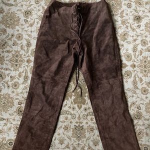 Lace Up Leather Slacks